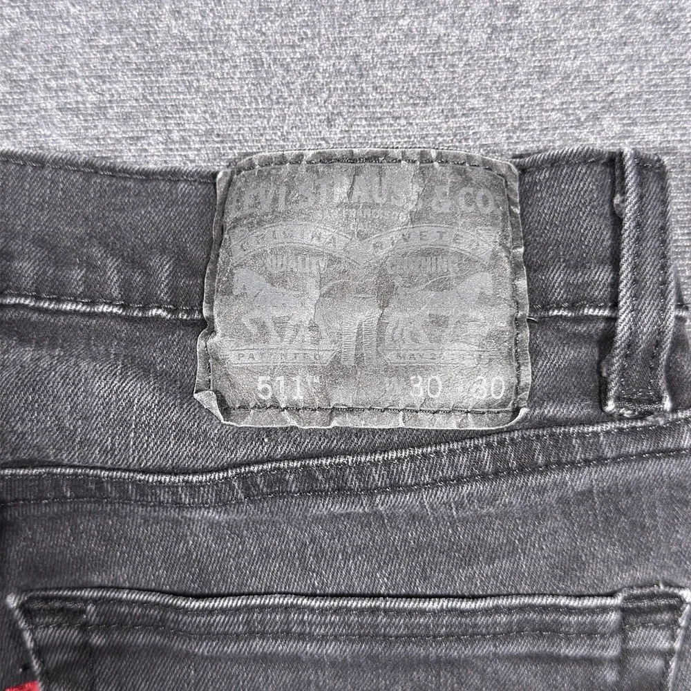Levi's 511 Slim Fit Jeans Mens 30x30 Black Denim Stretch‎ Casual Pants Modern